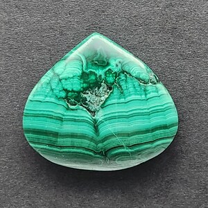 Malachite Cabochon, Designer Cabochon, Hand Cut, Teardrop Shape