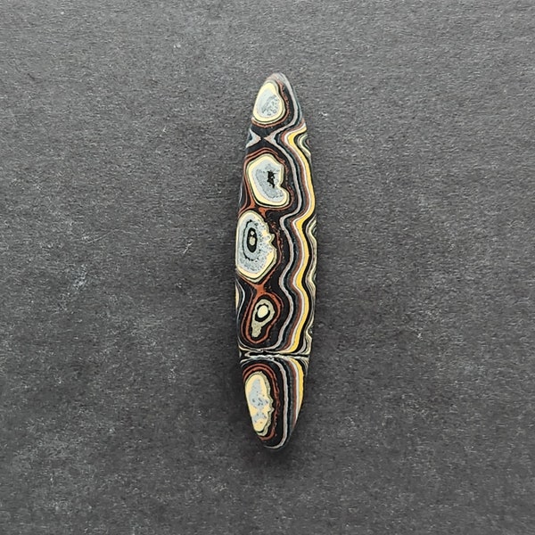 Navy Boat "Fordite" Cabochon, Designer Cabochon, Hand Cut, Oval Shape