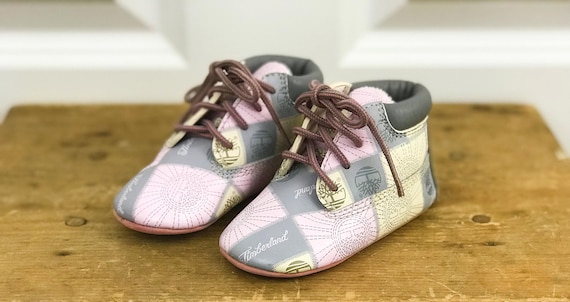 Vintage Timberland Baby Shoes, Pink and Gray Timb… - image 2