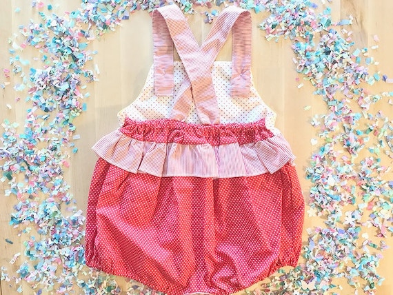 Vintage 1990's Cuties By Judy Baby Girls Red Ruff… - image 2