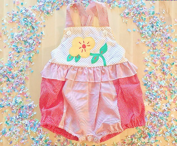 Vintage 1990's Cuties By Judy Baby Girls Red Ruff… - image 1