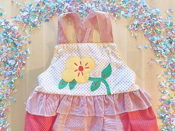 Vintage 1990's Cuties By Judy Baby Girls Red Ruff… - image 3