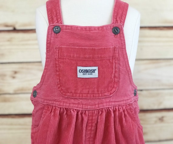 New OshKosh Girls Pink Velour Flower Cuff Overalls 24m 3T 4T 5T Vestbak