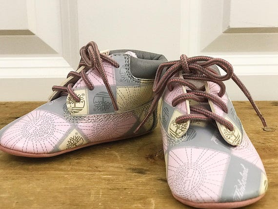 Vintage Timberland Baby Shoes, Pink and Gray Timb… - image 3