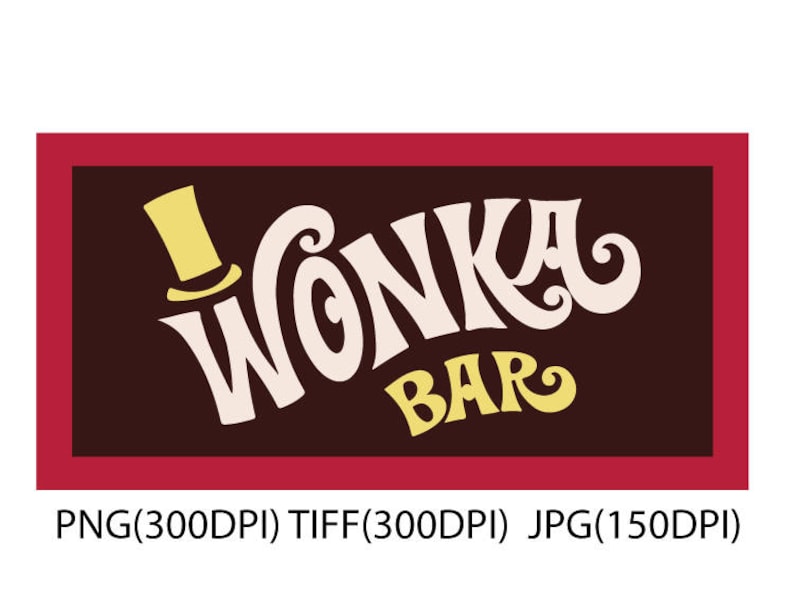 Candy Maker Bar Willy Wonka Bar Clip Art PNG JPG TIFF image 1