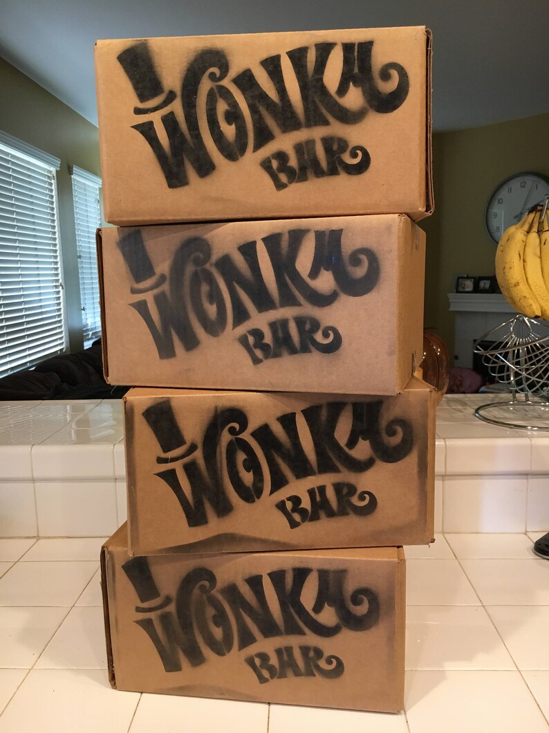 wonka bar stencil for boxes from willy wonkas chocolate etsy