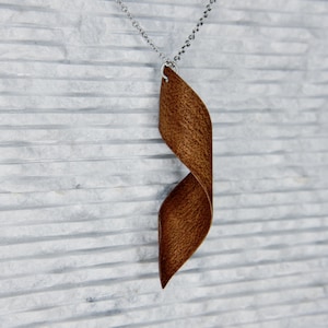 Bent Wood Spiral Necklace