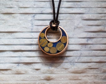 Copper Wood and Resin Necklace