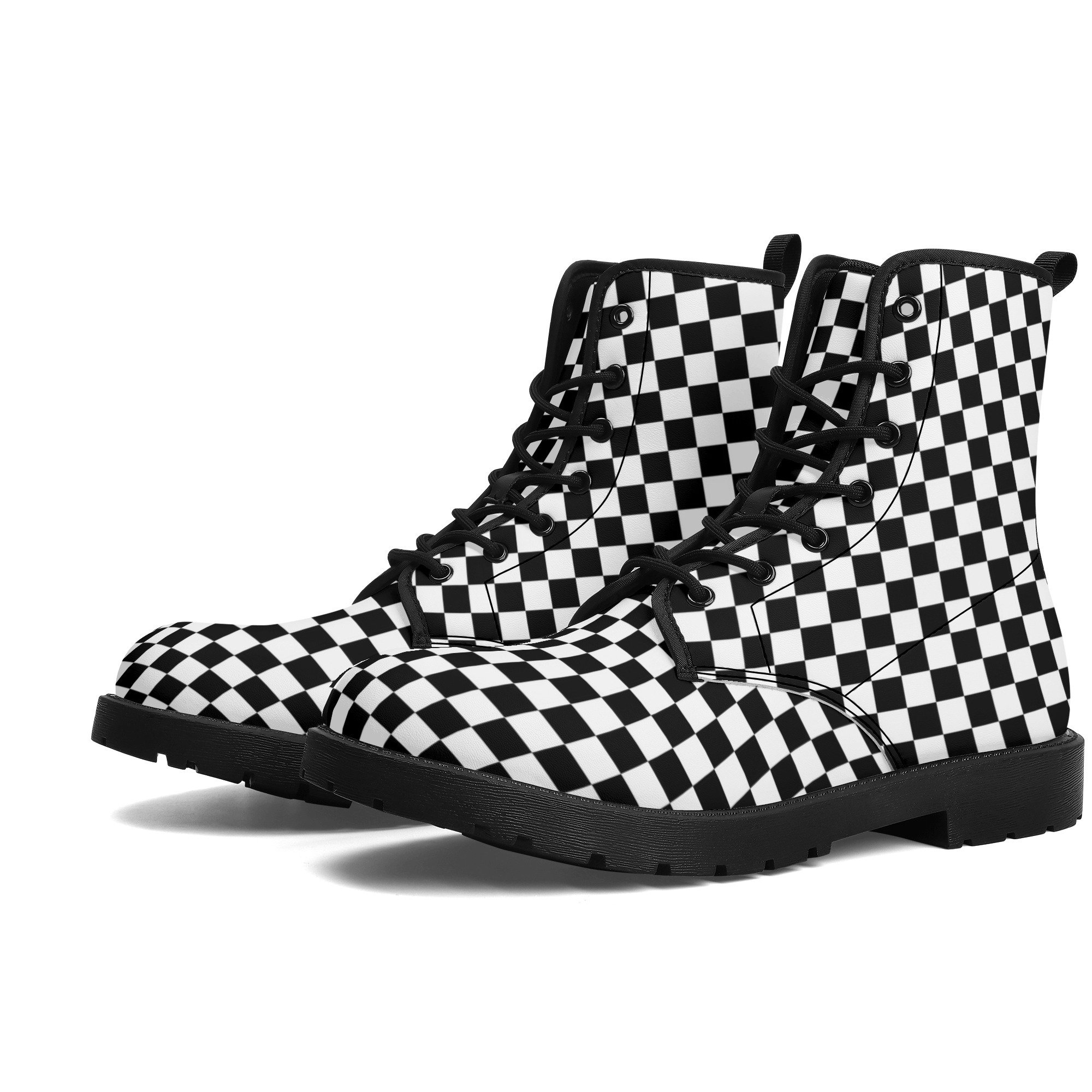 Black and white checkered hot sale booties