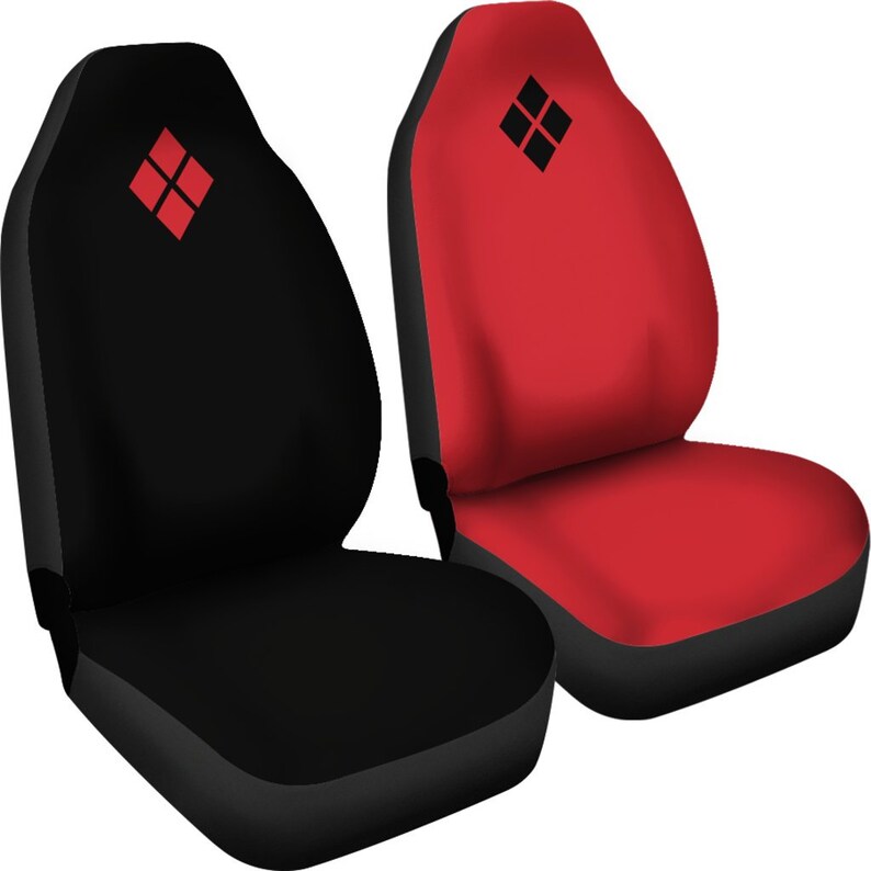 Harley Quinn Inspired Opposites Car Seat Covers Red Black Etsy Italia