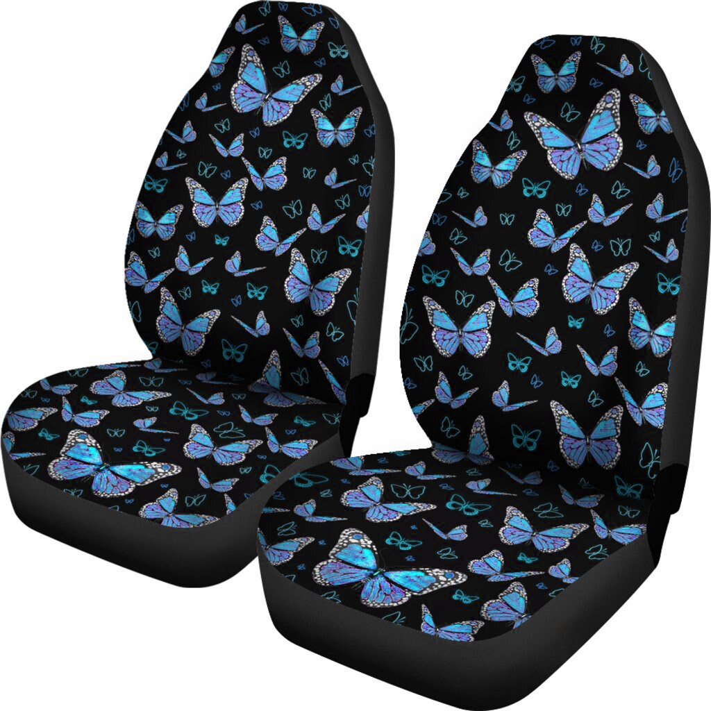 Small Blue Erflies Car Seat Covers Cute Accessories - Hibiscus Print Car Seat Covers