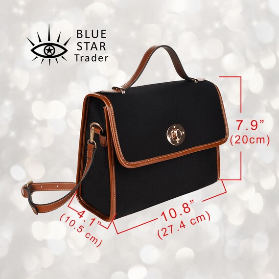 Canvas Satchel Bag with Vegan Leather Strap
