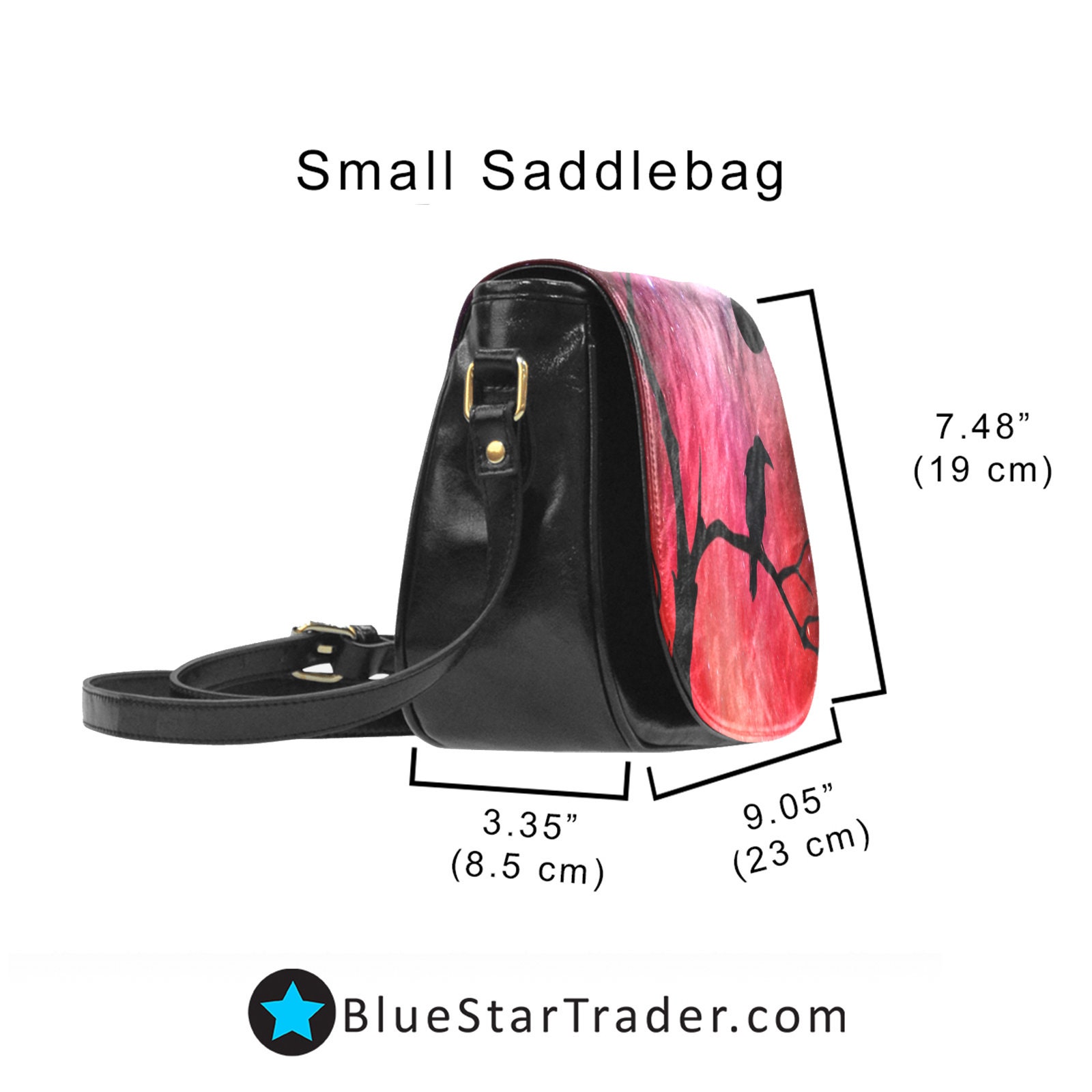 Red Saddle Bag Purse Black Crow Saddlebag Raven Crossbody -  Singapore