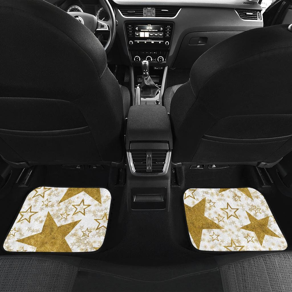 Gold Stars White Car Floor Mats Set of 4 for Front and Back Etsy