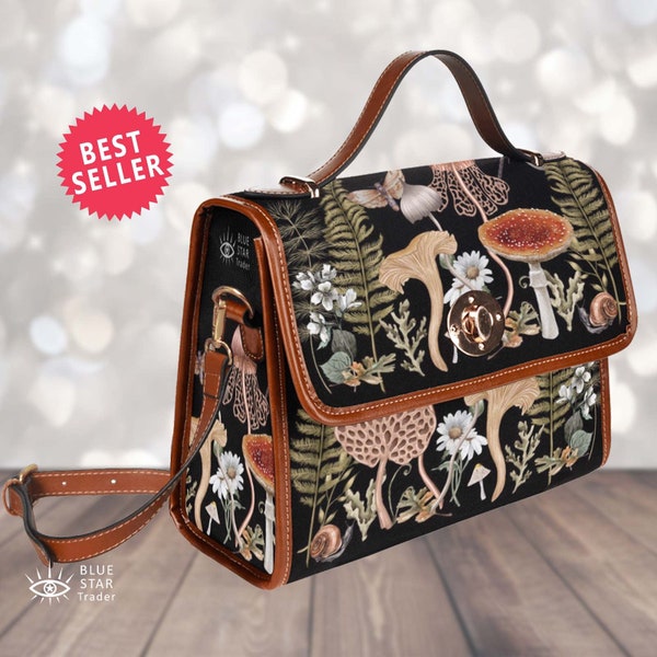 Mushroom Purse, Cottagecore Satchel, Cottage Core Handbag, Cottagecore Crossbody Bag, Goblincore Purse