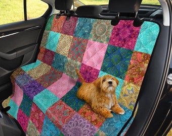 Boho Colorful Patchwork Pattern Car Back Covers Seat Pet Seat