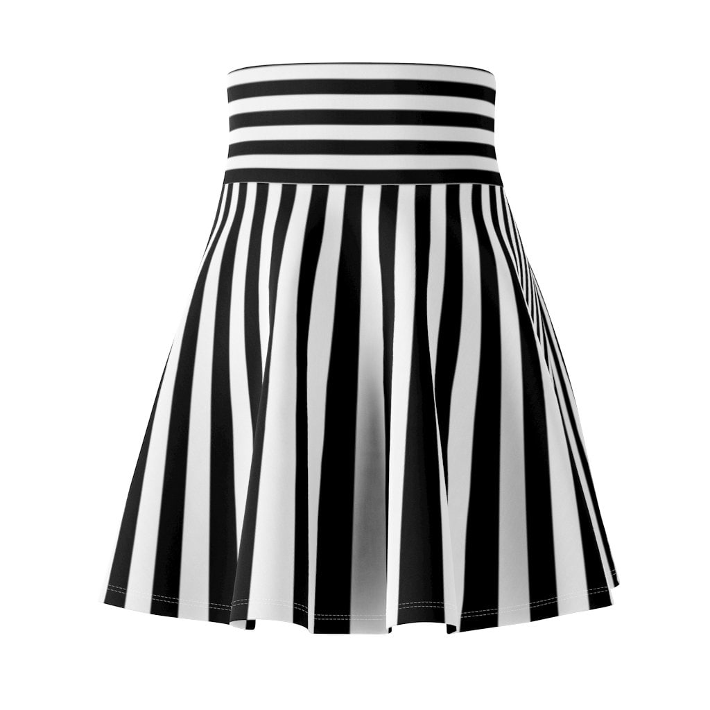 Black and White Striped Women's Skater Skirt Costume | Etsy