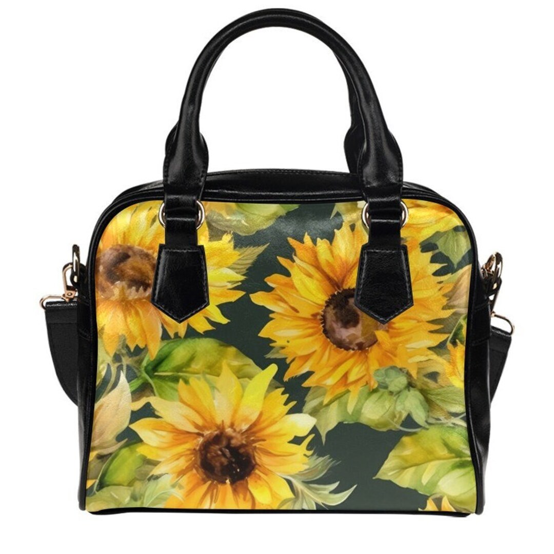 SEANATIVE Kosmetiktasche Mit Sonnenblumen-Druck – 21,5x14,5x6,5 Cm, PU-Leder, Reise-Make-up-Tasche
