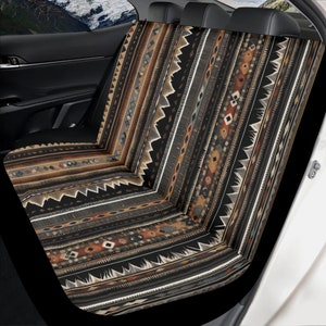 Tribal Brown Car Seat Covers Pair, Ethnic Striped Seat Cover for Car for Men Women, Car Seat Protector, Car Accessories