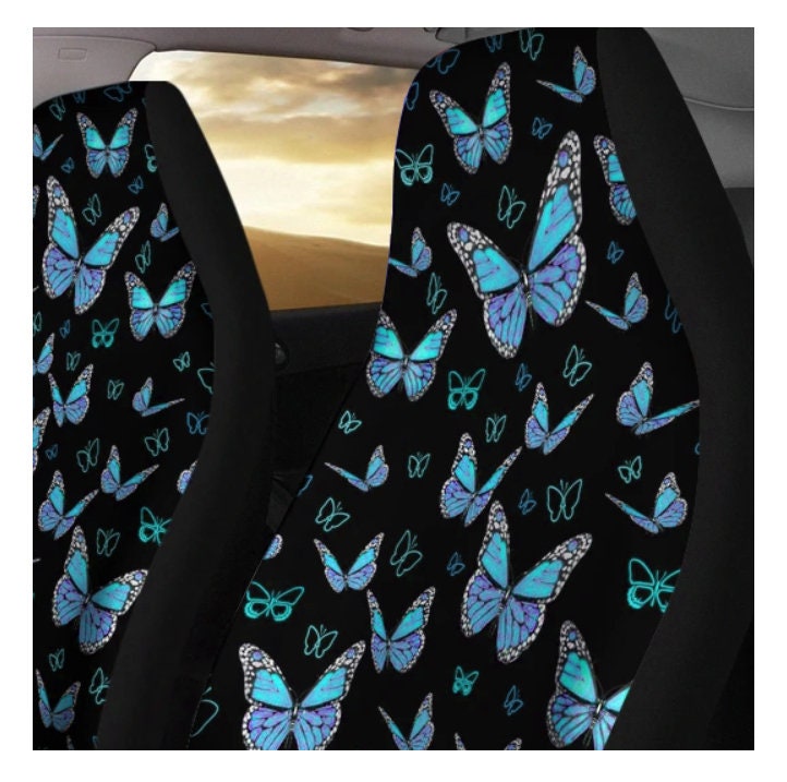 Small Blue Butterflies Car Seat Covers Cute Car Accessories Etsy