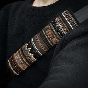 Tribal Brown Car Seat Covers Pair, Ethnic Striped Seat Cover for Car for Men Women, Car Seat Protector, Car Accessories