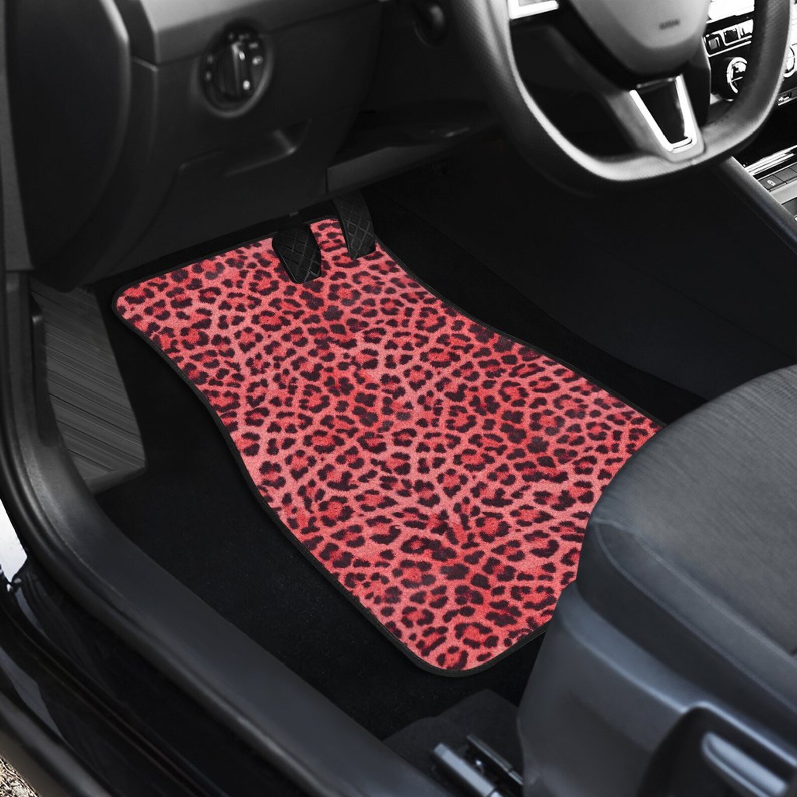 Pink Leopard Car Mats Set of 4 Cute Car Accessories Auto Etsy