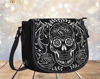 Day of the dead Sling Bag - Red, Black & White ?️✨Here main image 3