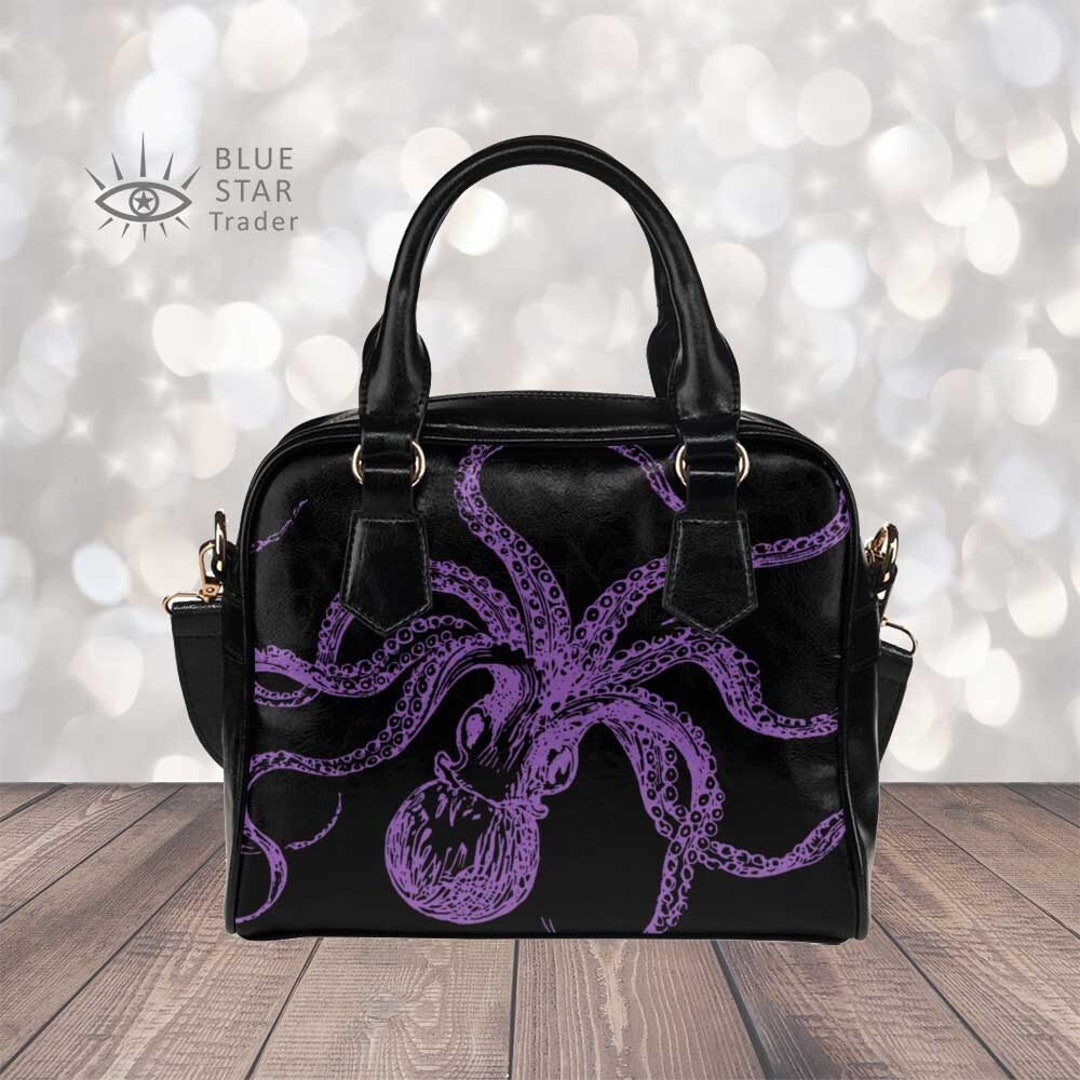 Purple and black purse sale