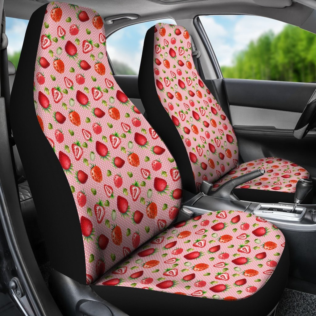 Coprisedili per auto rosa fragole set di 2 Accessori interni per auto