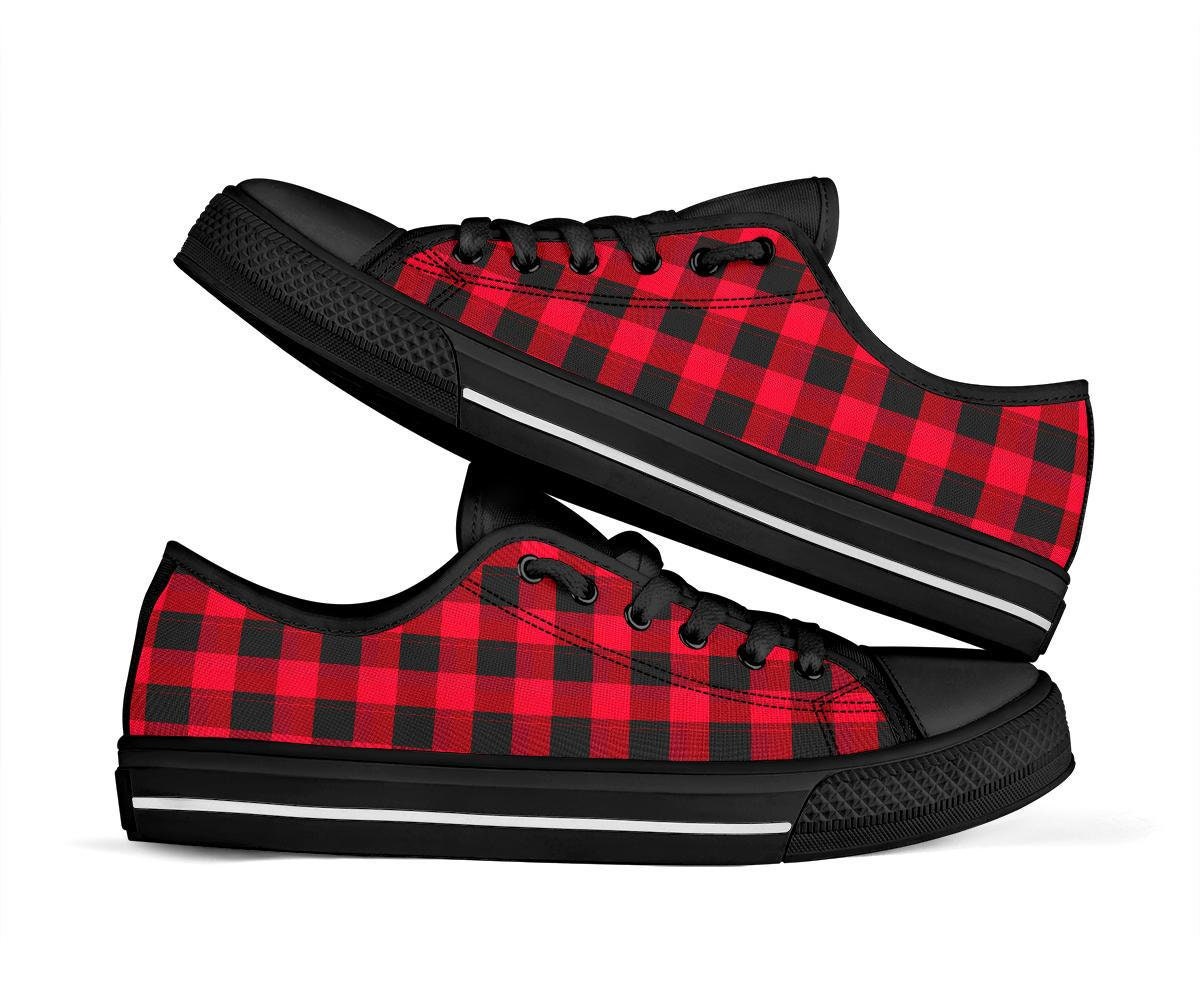 Red and black plaid deals sneakers