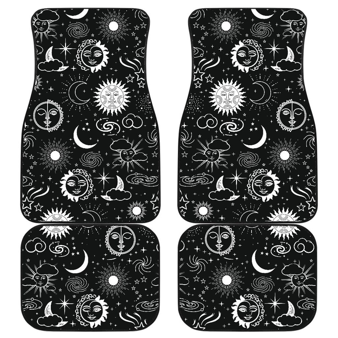Black White Celestial Suns Moons Stars Clouds Car Floor Mats Etsy