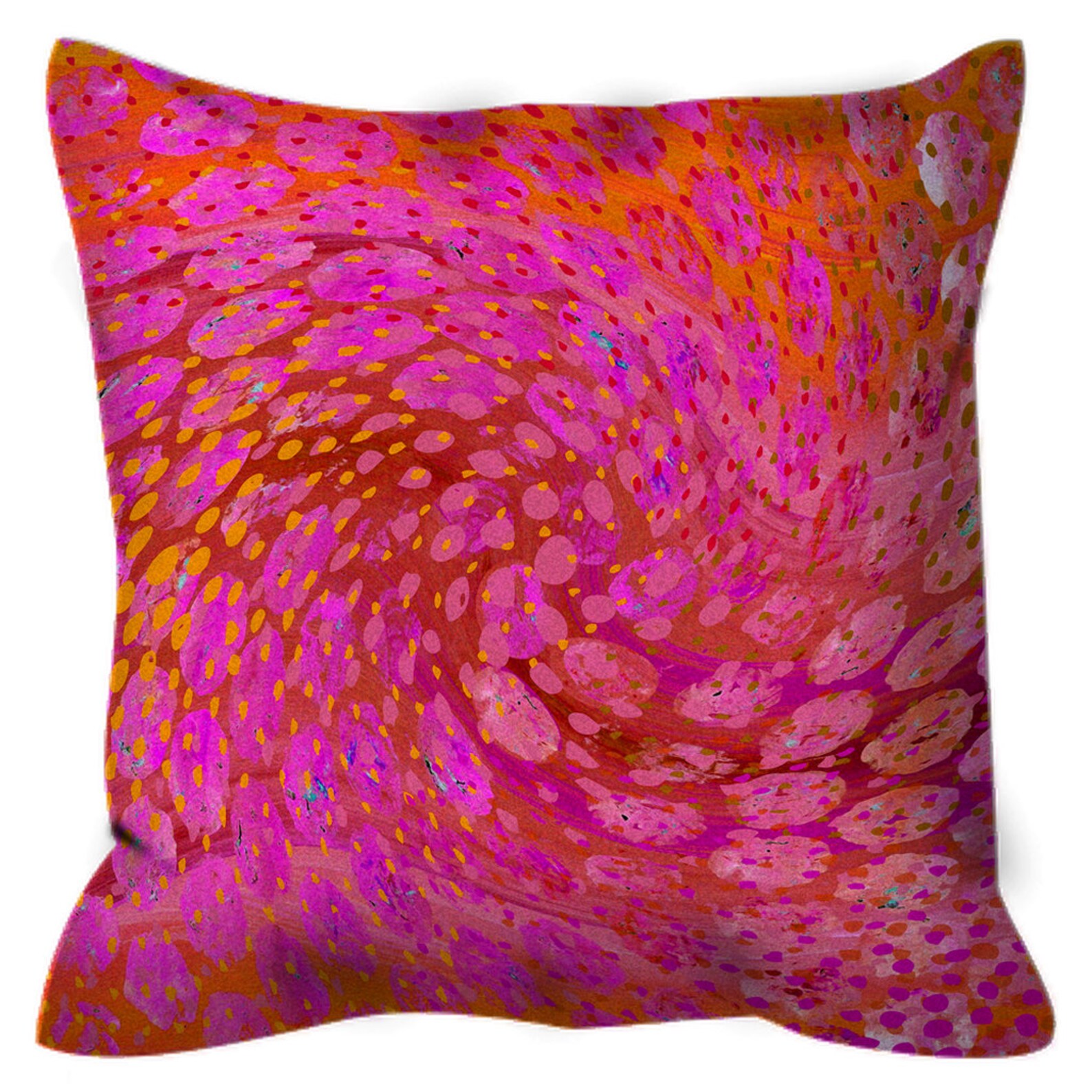 Outdoor Pillows Pink Orange Twirled Spots Outside Pillows Etsy