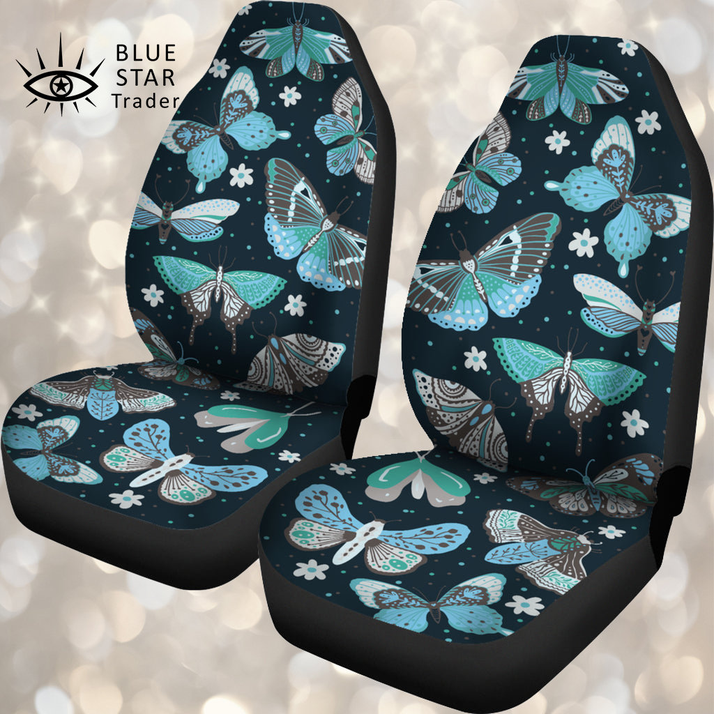 Blue Butterflies Car Seat Covers set of 2 Covers Boho Etsy