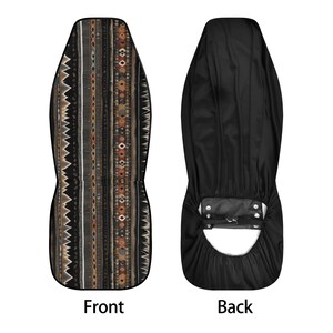 Tribal Brown Car Seat Covers Pair, Ethnic Striped Seat Cover for Car for Men Women, Car Seat Protector, Car Accessories image 7