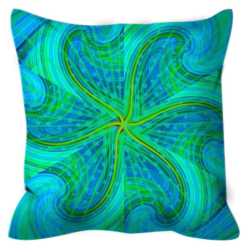 Outdoor Pillows Turquoise Aqua Blue Swirls Outside Pillows Etsy