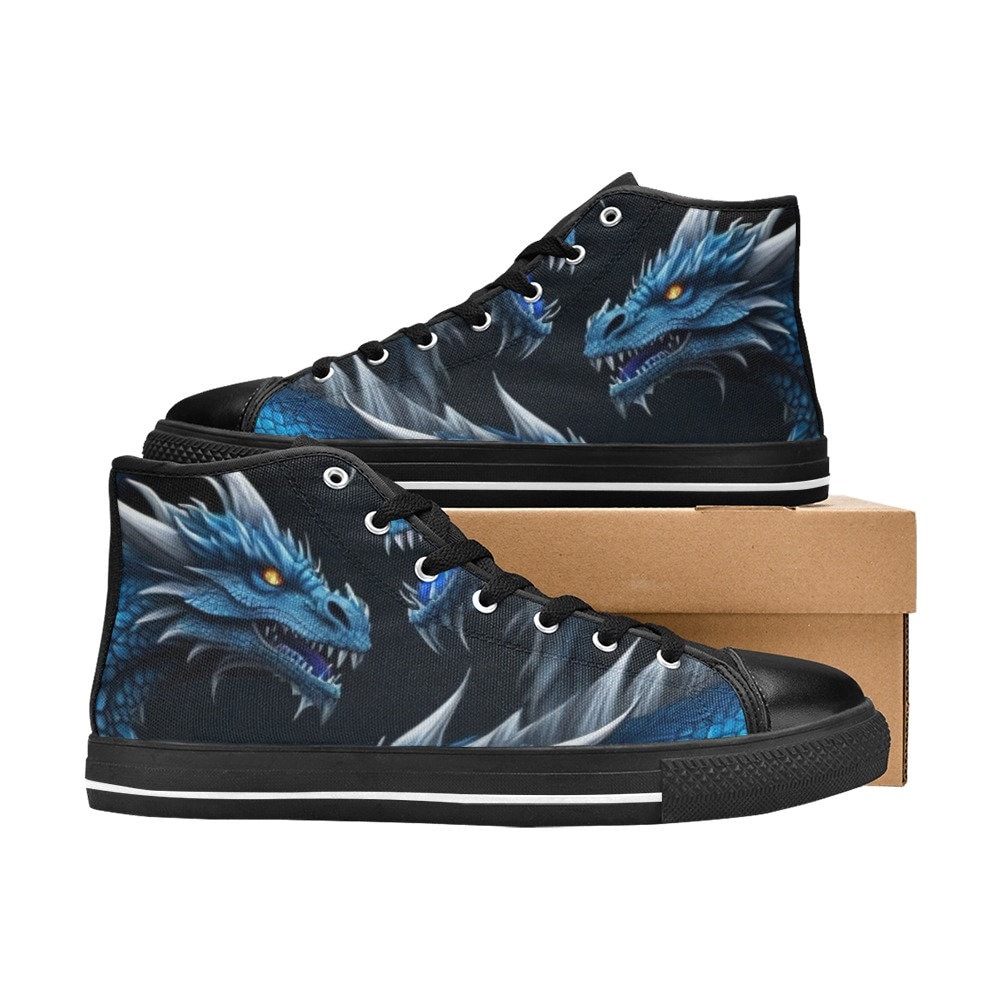 YOUTH High Top Sneakers Blue Dragons Kids Shoes Kids Sneakers Youth Shoes DND Shoes Etsy Australia