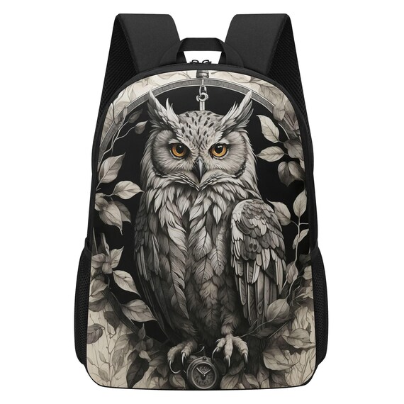 17 Inch Backpack Owl Rucksack Mens Guys Book Bag Unisex School Bag Animal Lover Gift Etsy