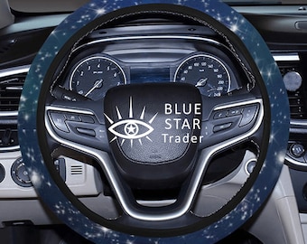 Neoprene Blue Galaxy Car Steering Wheel Cover| Outer Space Stars Car Accessories With Elastic | Celestial Vehicle Protector