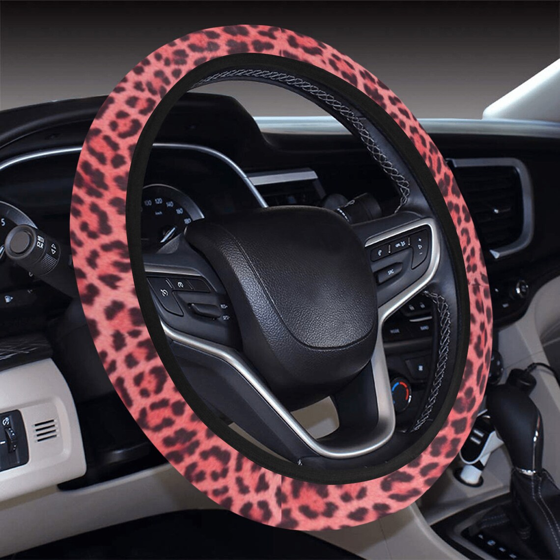 Pink Leopard Steering Wheel Cover With Elastic Neoprene Etsy UK