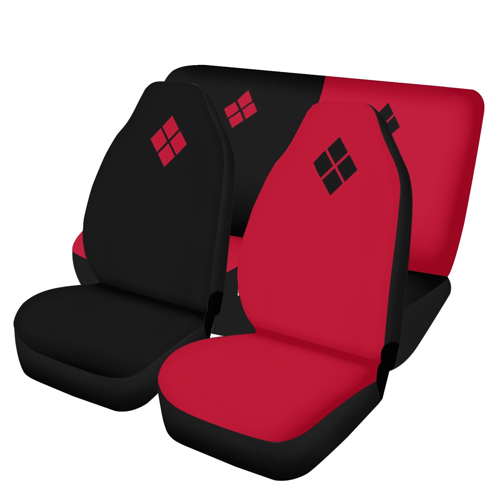 Harley Inspired Car Seat Covers Set Red Black Printed Car Accessories Car Mats Steering Wheel Cover Etsy