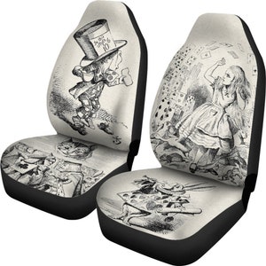 Alice In Wonderland Vintage Illustration Car Seat Covers (Set of 2) Interior Car Accessories Seat Protectors Car Accessories