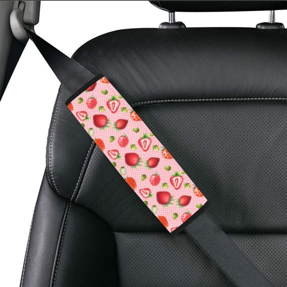 Copri cinture di sicurezza per auto con fragole rosa / Proteggi auto /  Accessori per auto carini Modello di fragola rossa alla frutta / Dolcecuore  alla fragola -  Italia