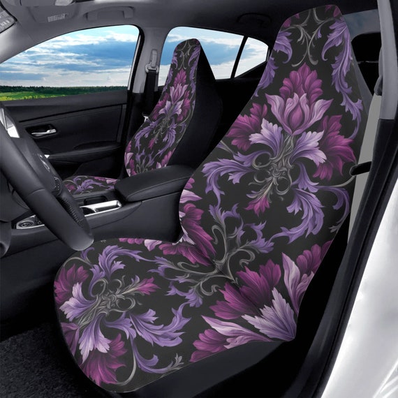 Gothic Dark Purple Car Seat Covers Set of 2 Covers Goth Car Seat Accessories Etsy Mexico