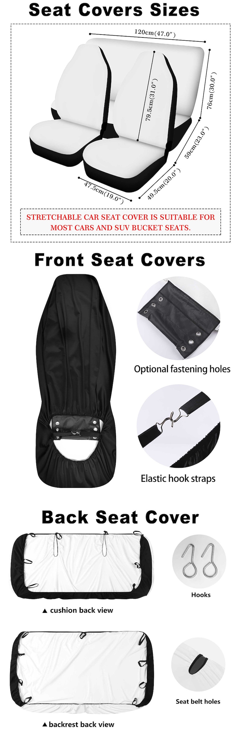 Tribal Brown Car Seat Covers Pair, Ethnic Striped Seat Cover for Car for Men Women, Car Seat Protector, Car Accessories image 4