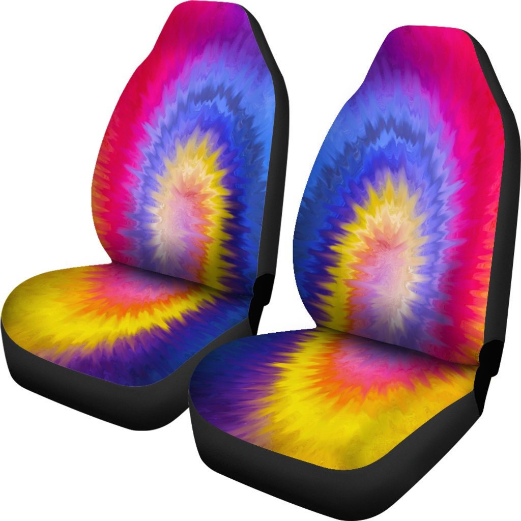 Rainbow Swirl Seat Covers Colorful Happy Artistic Pink Yellow Etsy