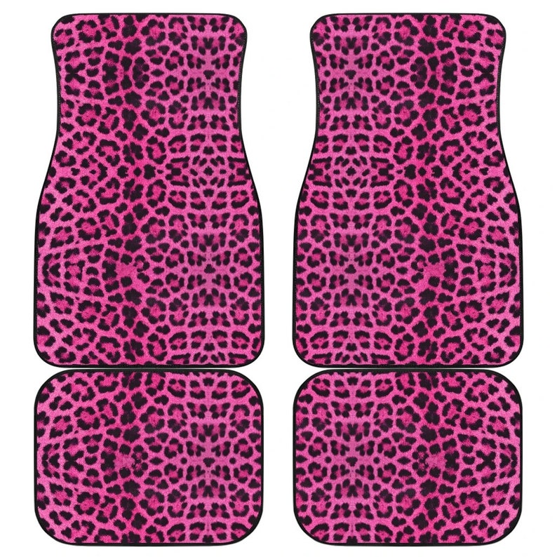Hot Pink Leopard Print Car Floor Mats Front and Back set of Etsy