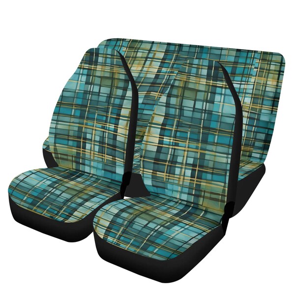 Purple Plaid Car Seat Covers