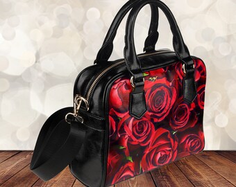 purse with roses