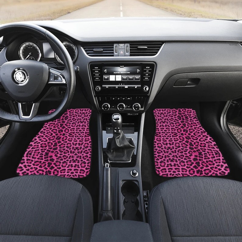 Hot Pink Leopard Print Car Floor Mats Front and Back set of Etsy
