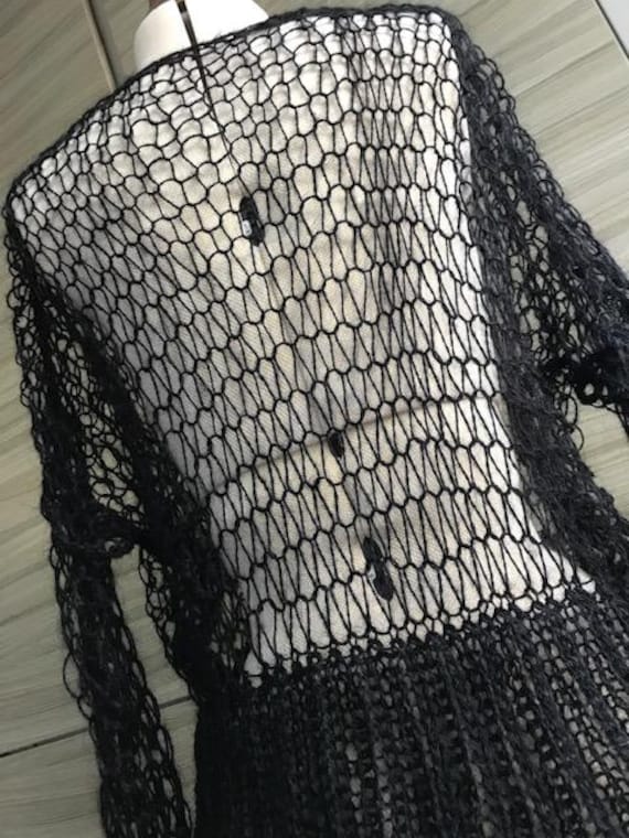 Handmade Cropped Black Mohair Punk Jumper Inspired by